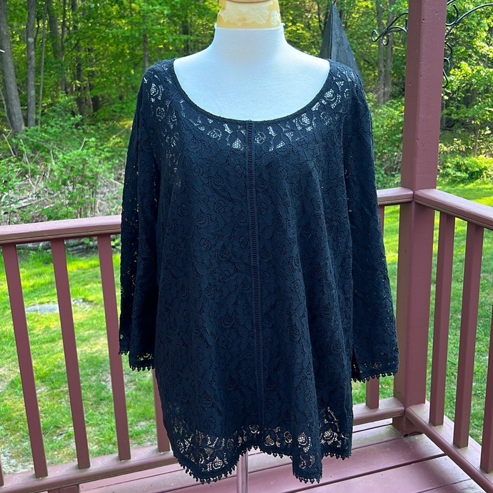 Style & Co SZ 2X black lace top.